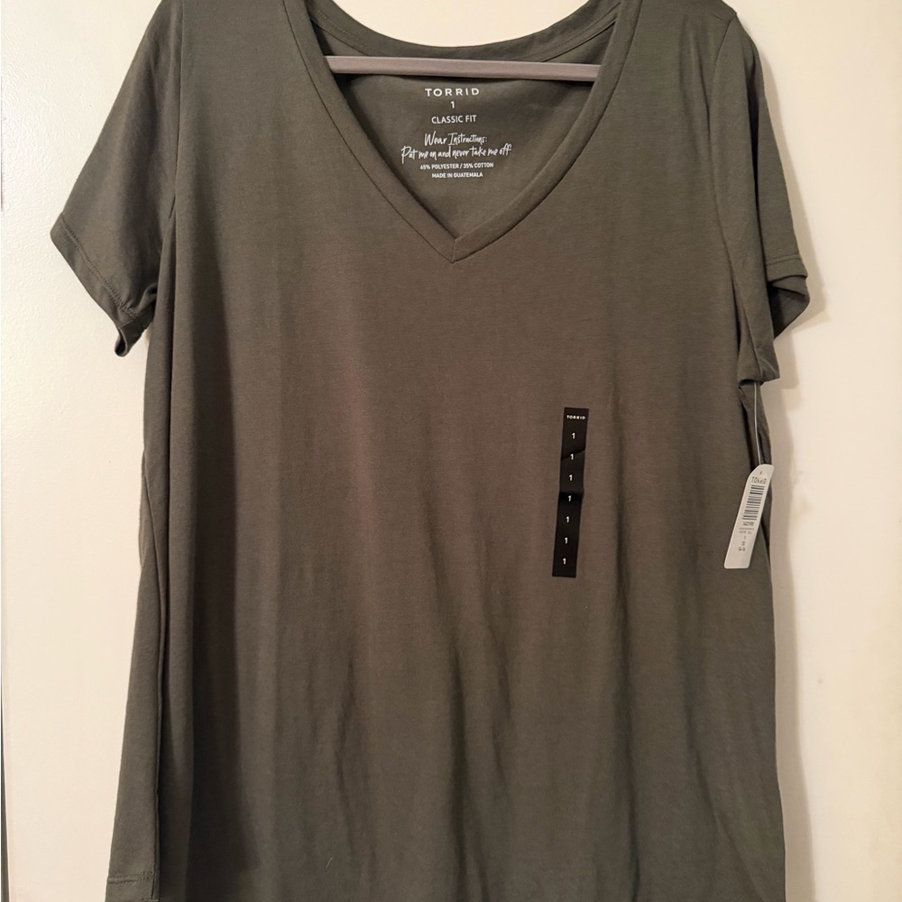 Torrid olive Short Sleeve V-Neck Tee